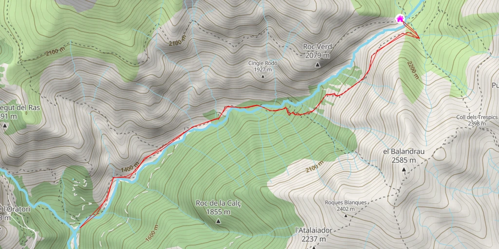 Map of the trail for Refugi de Coma de Vaca