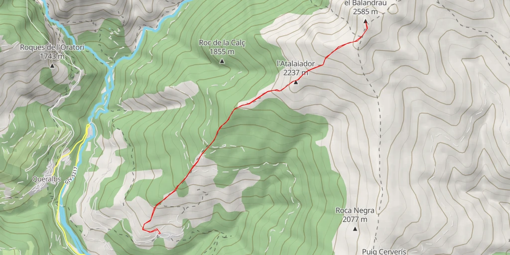 Map of the trail for el Balandrau