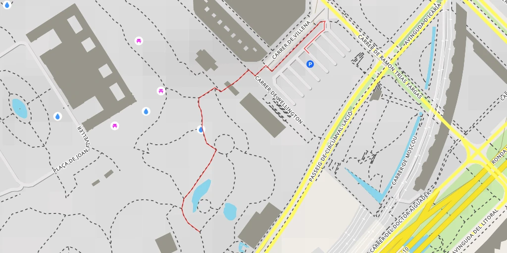 Map of the trail for Lleó marí de Califòrnia - Passeig de Circumval·lació - Barcelona