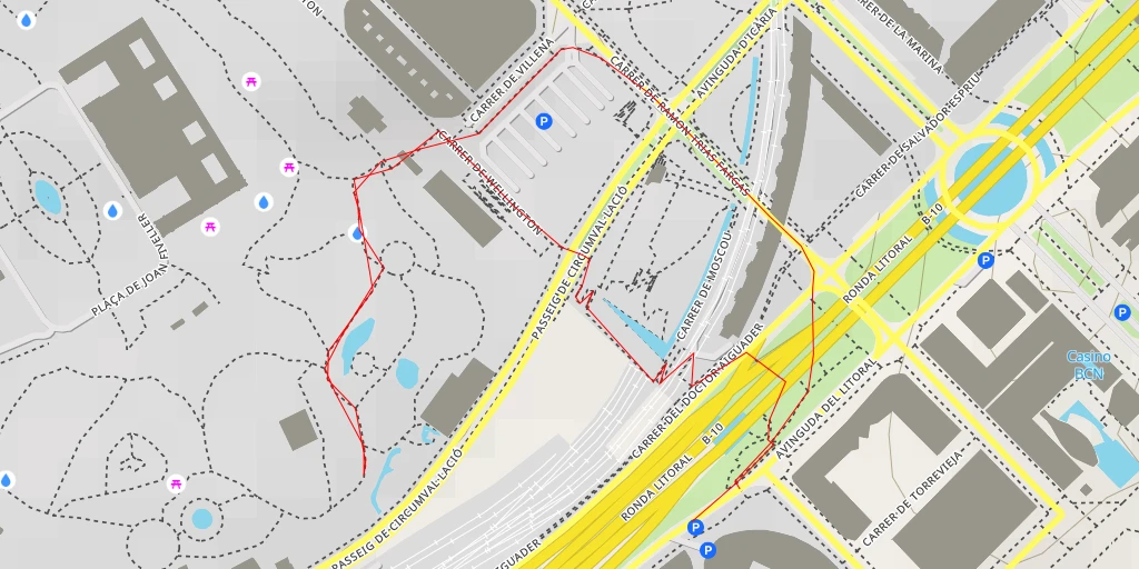 Map of the trail for Ós bru - Passeig de Circumval·lació - Barcelona