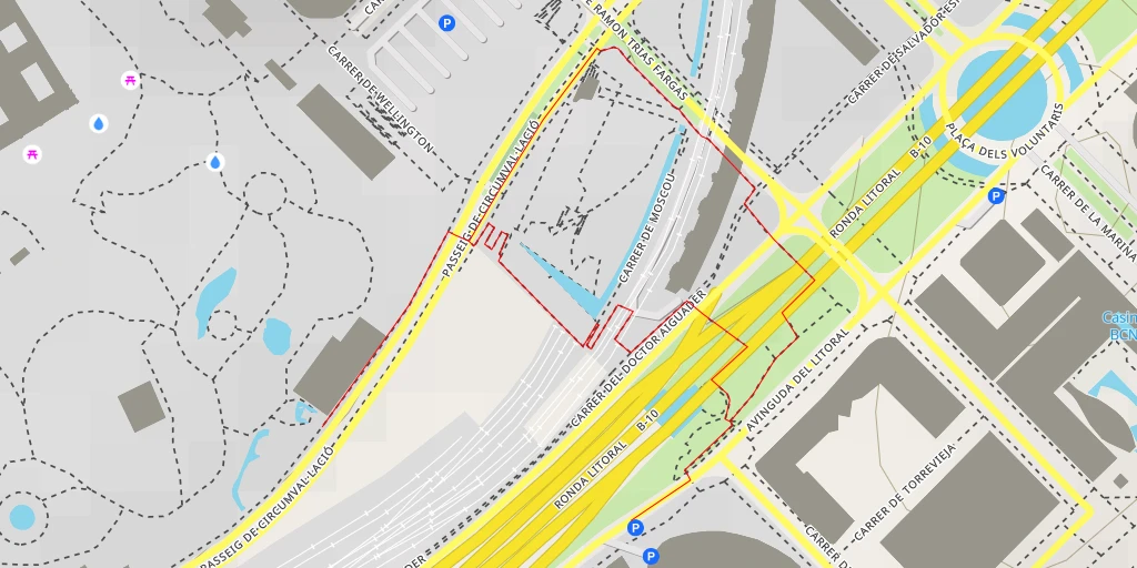 Map of the trail for Parc Zoològic de Barcelona - Ronda Litoral - Barcelona