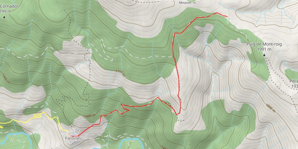 Carte de l'itinéraire :  Camí de Fontlletera - Camí de Fontlletera