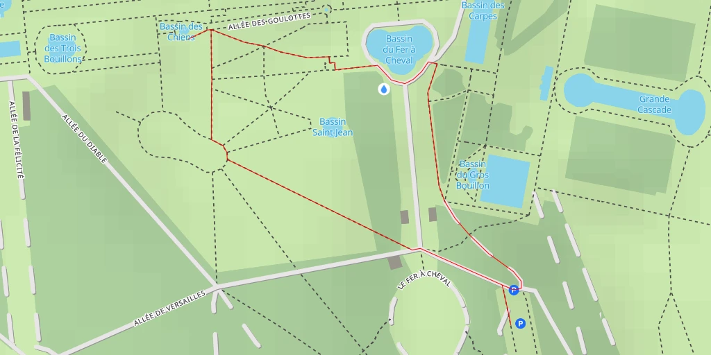 Map of the trail for Le Faune dansant - Allée des Statues