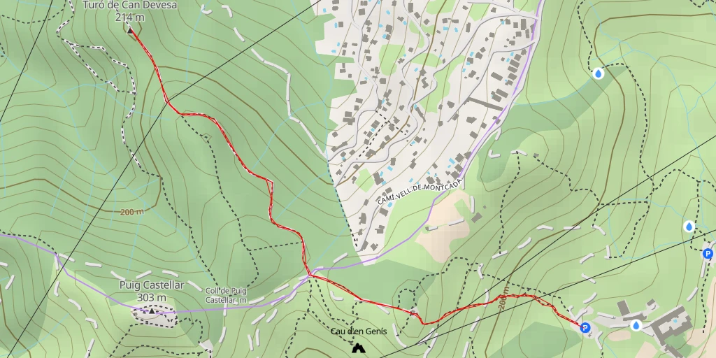 Map of the trail for Turó de Can Devesa