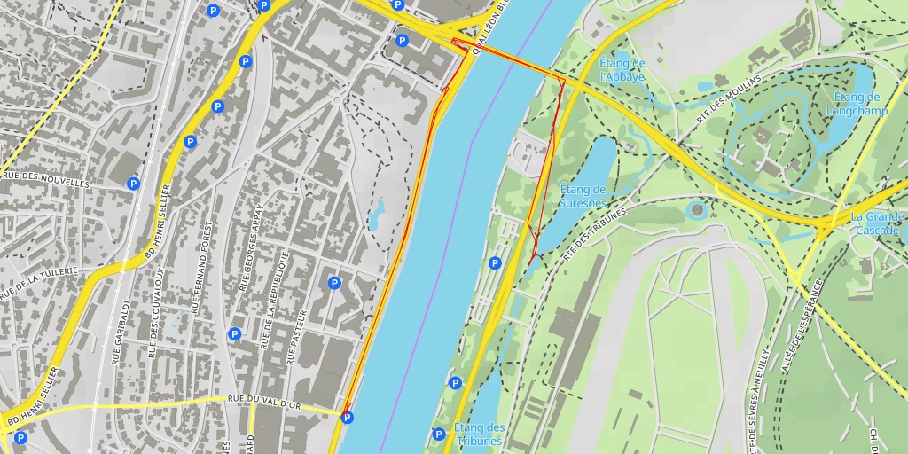 Carte de l'itinéraire :  Route des Tribunes - Route des Tribunes - Paris