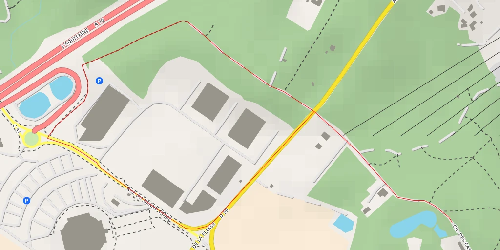 Carte de l'itinéraire :  Chemin des Casseaux - Chemin des Casseaux