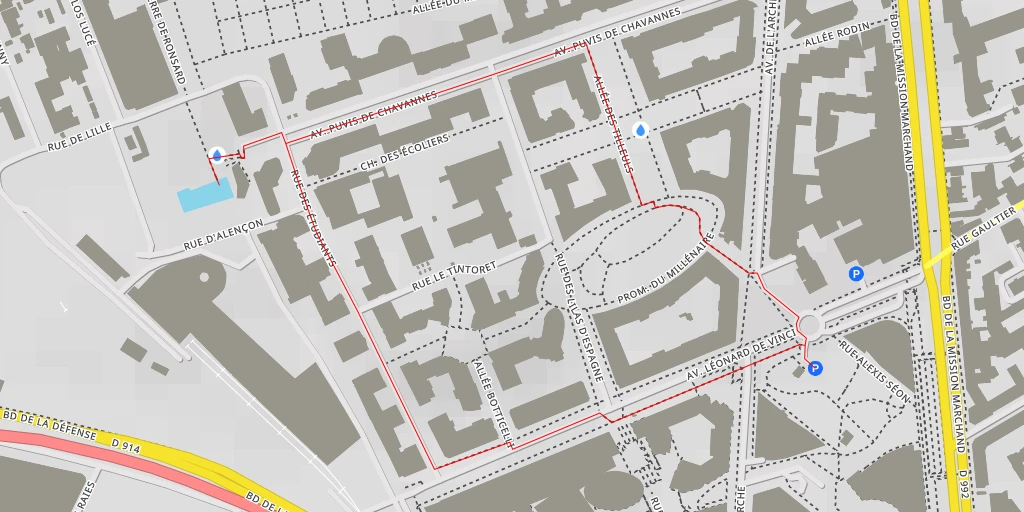 Map of the trail for Rue d'Alençon