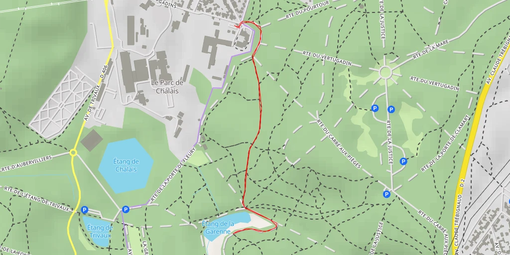 Map of the trail for Étang de la Garenne