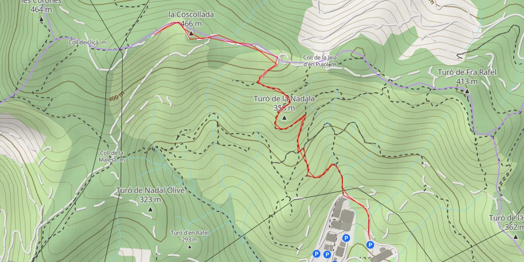 Carte de l'itinéraire :  la Coscollada