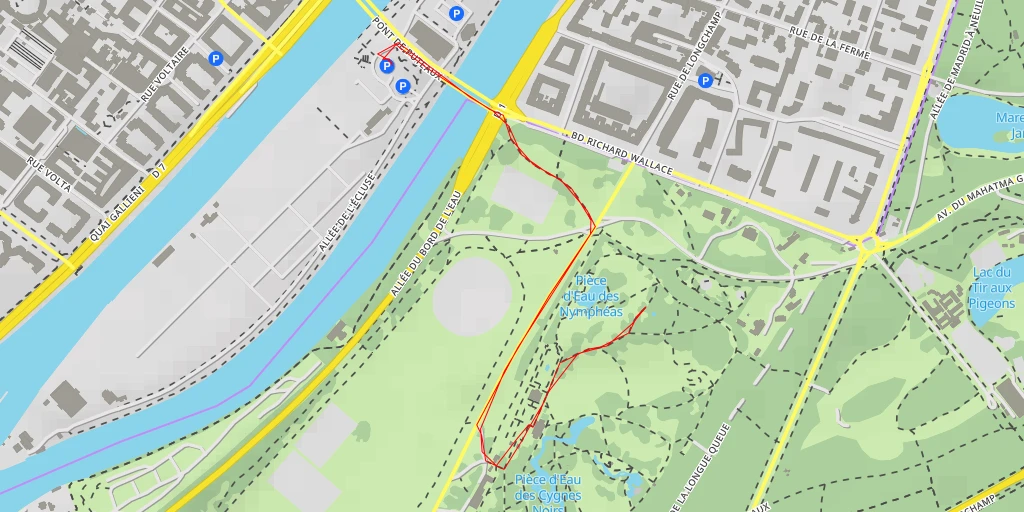 Map of the trail for Rosiers du paysage - Route de la Longue Queue - Paris