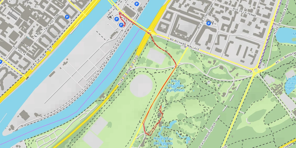 Map of the trail for Jardin Francais - Paris