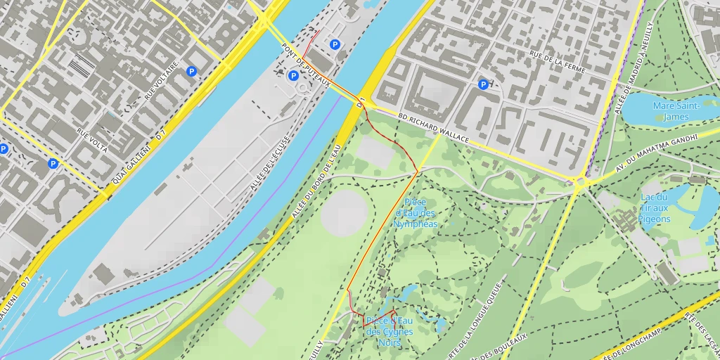 Map of the trail for Pièce d'Eau des Cygnes Noirs