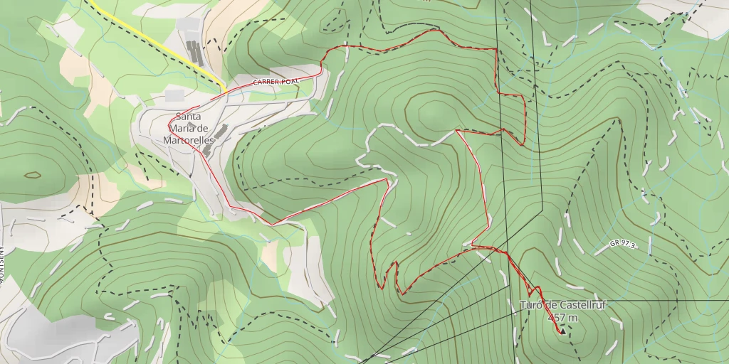 Map of the trail for Turó de Castellruf