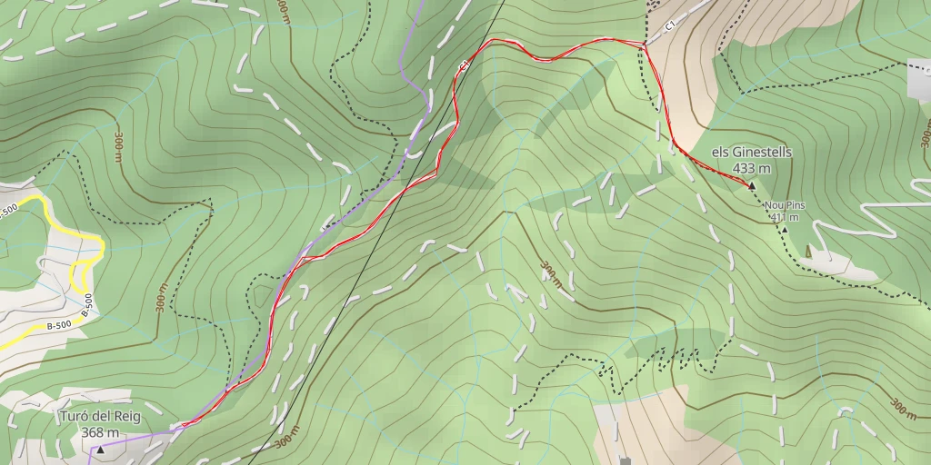 Map of the trail for els Ginestells