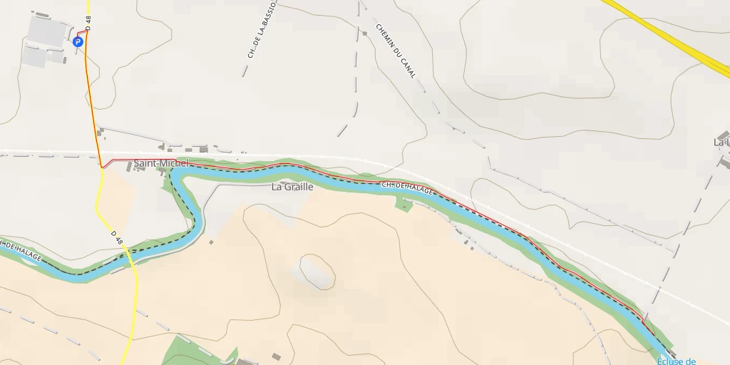 Carte de l'itinéraire :  Chemin de Halage - Chemin de Halage