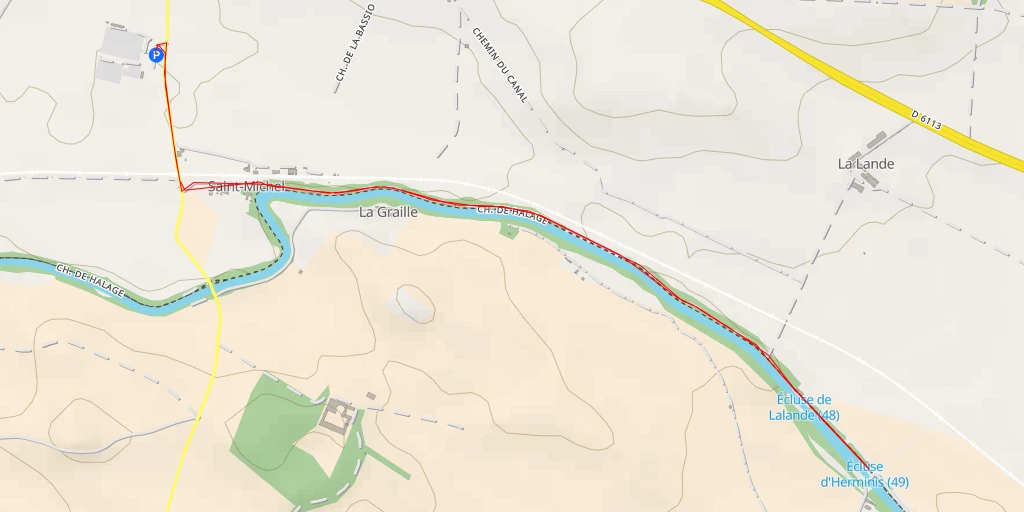 Carte de l'itinéraire :  Écluse d'Herminis (49)