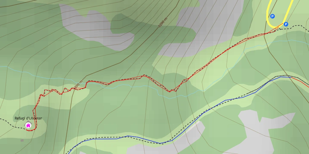 Map of the trail for Refugi d'Ulldeter