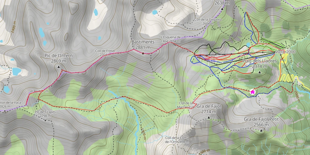 Map of the trail for Pic Superior de la Vaca