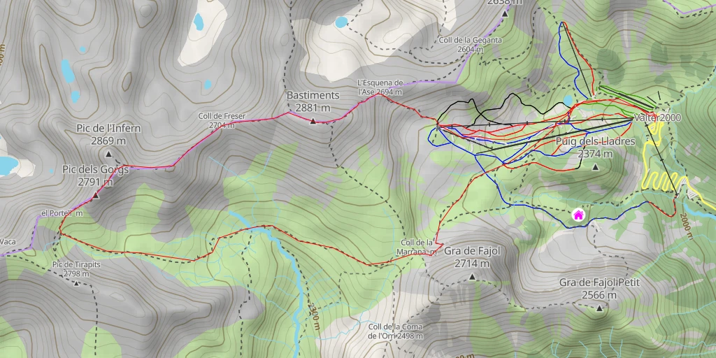 Map of the trail for Pic dels Gorgs