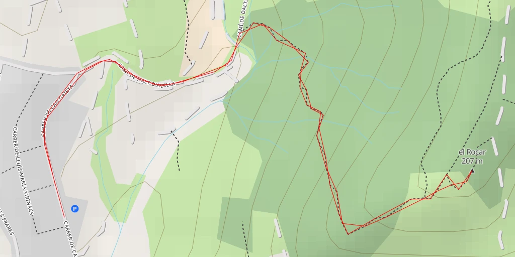 Map of the trail for el Rocar