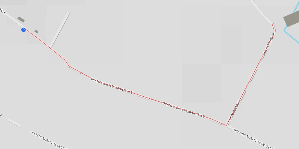 Carte de l'itinéraire :  Rue Migneaux - Rue Migneaux