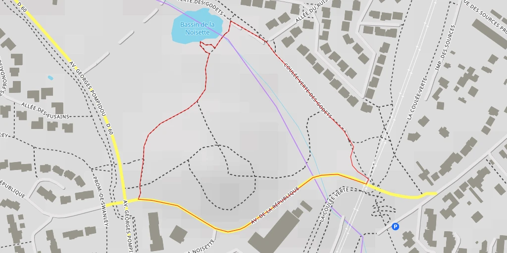 Carte de l'itinéraire :  Bassin de la Noisette