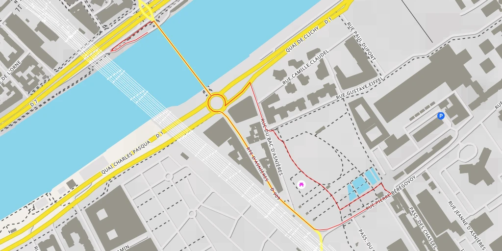 Map of the trail for Rue Pierre Bérégovoy