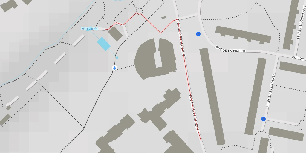 Carte de l'itinéraire :  Château Sarran - Rue Prosper Legouté