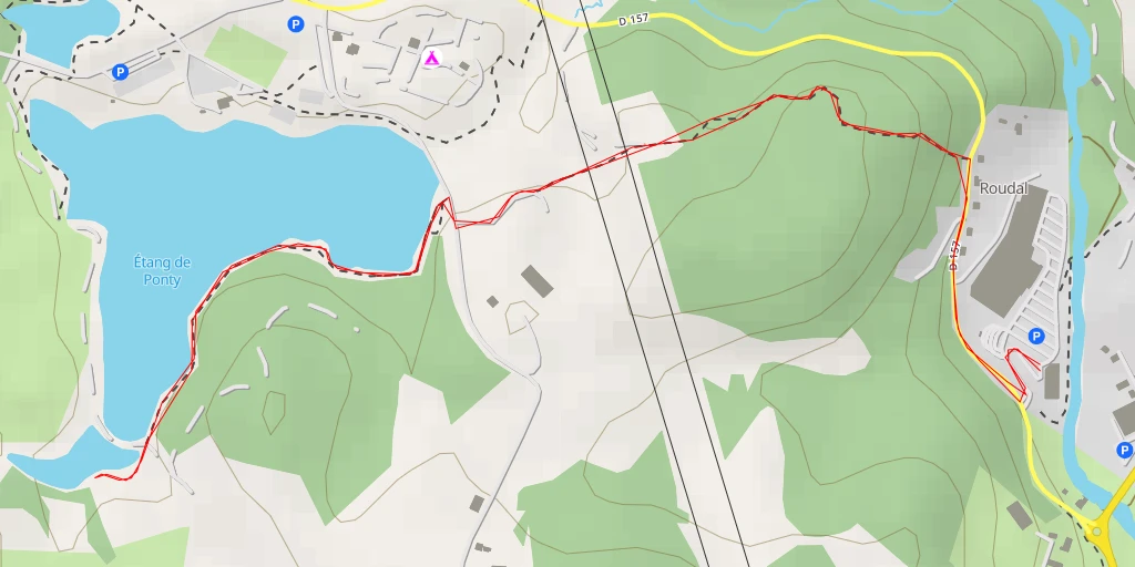 Map of the trail for Route du Monteil du Bos - Route du Monteil du Bos