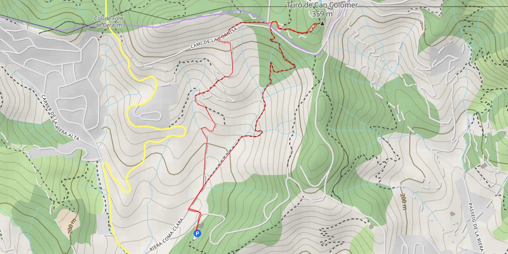 Map of the trail for Turó de Can Colomer