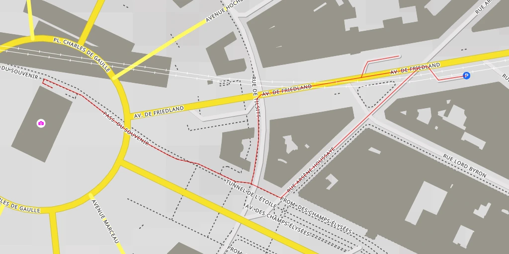 Map of the trail for AI - Arc de Triomphe