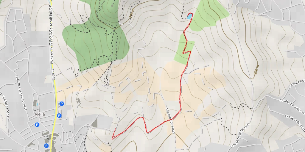 Map of the trail for avinguda de Sant Mateu