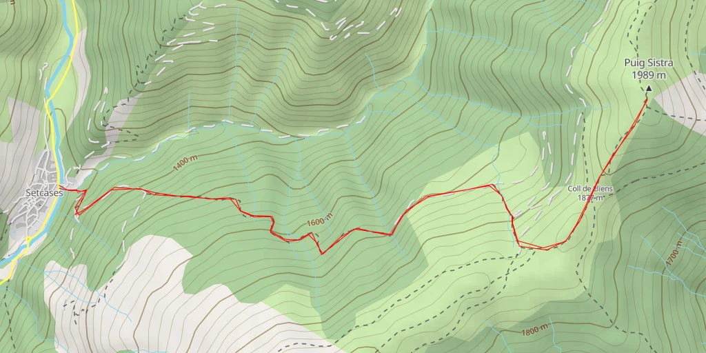 Map of the trail for Puig Sistra