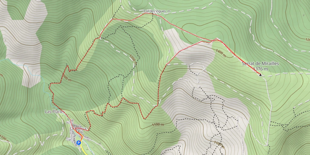 Carte de l'itinéraire :  Serrat de Mirailles