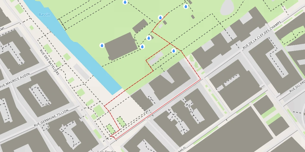 Map of the trail for Jardin en Cascade