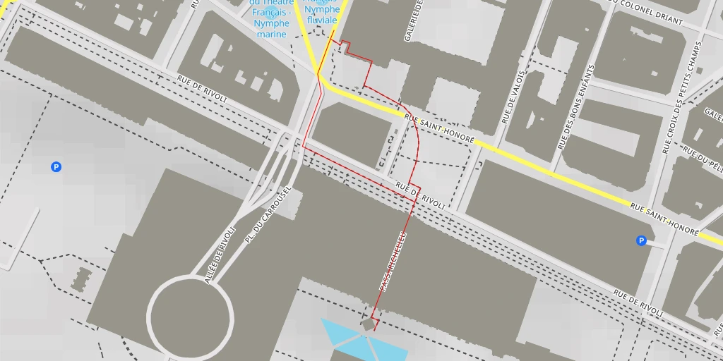 Map of the trail for Musée du Louvre - Cour de l'Horloge - Paris