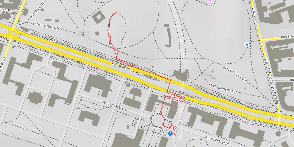 Map of the trail for AI - Parc Montsouris