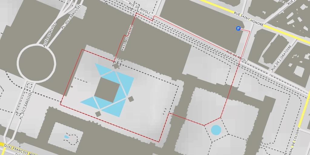 Map of the trail for Passage du Grand Louvre - Paris