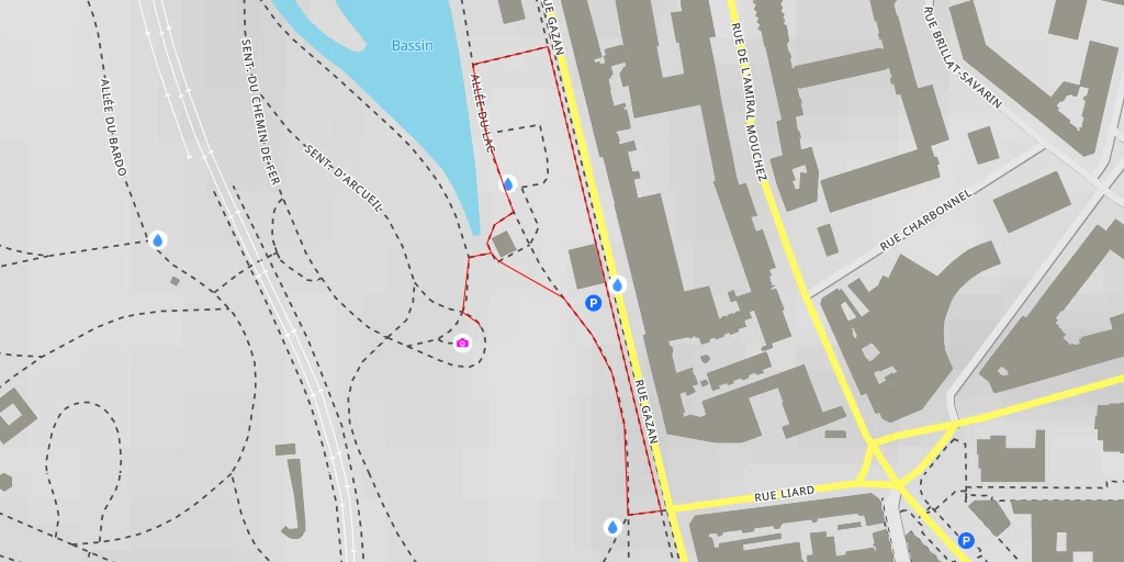 Map of the trail for Allée Jacques Higelin - Paris