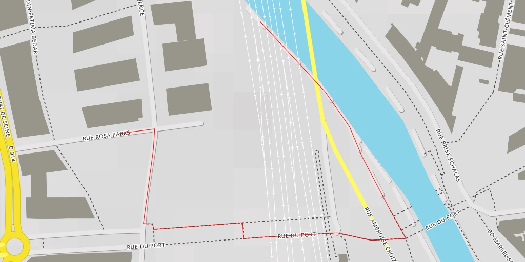 Carte de l'itinéraire :  Rue Ambroise Croizat - Rue Ambroise Croizat - Saint-Denis