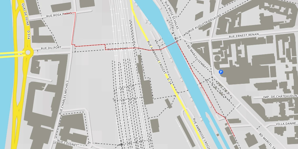 Map of the trail for Quai du Port - Saint-Denis