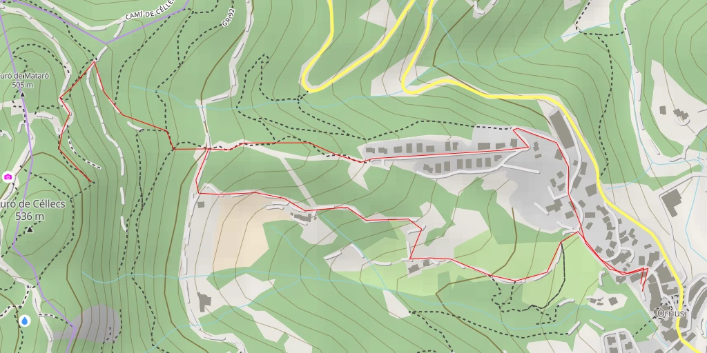 Carte de l'itinéraire :  mirador de Céllecs