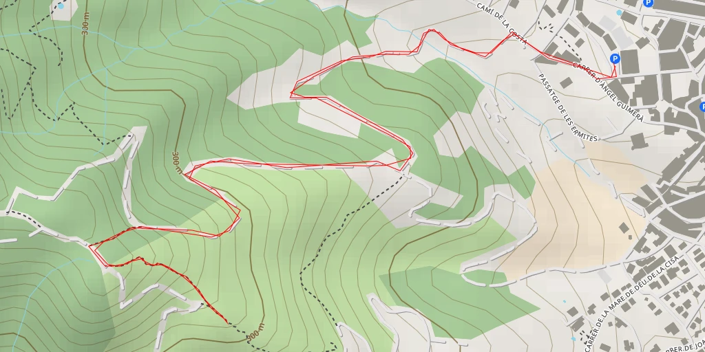 Map of the trail for Mirador de la Pedrera