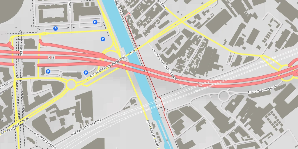 Map of the trail for Quai du Canal Saint-Denis - Quai du Canal Saint-Denis