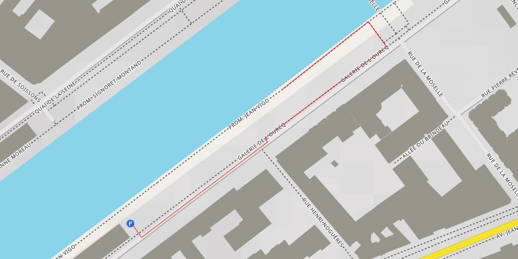 Map of the trail for Bassin de la Villette