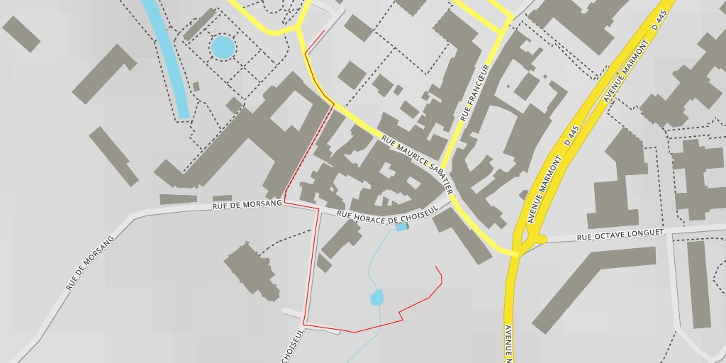 Map of the trail for Jardin de la biodiversité - Rue Horace de Choiseul