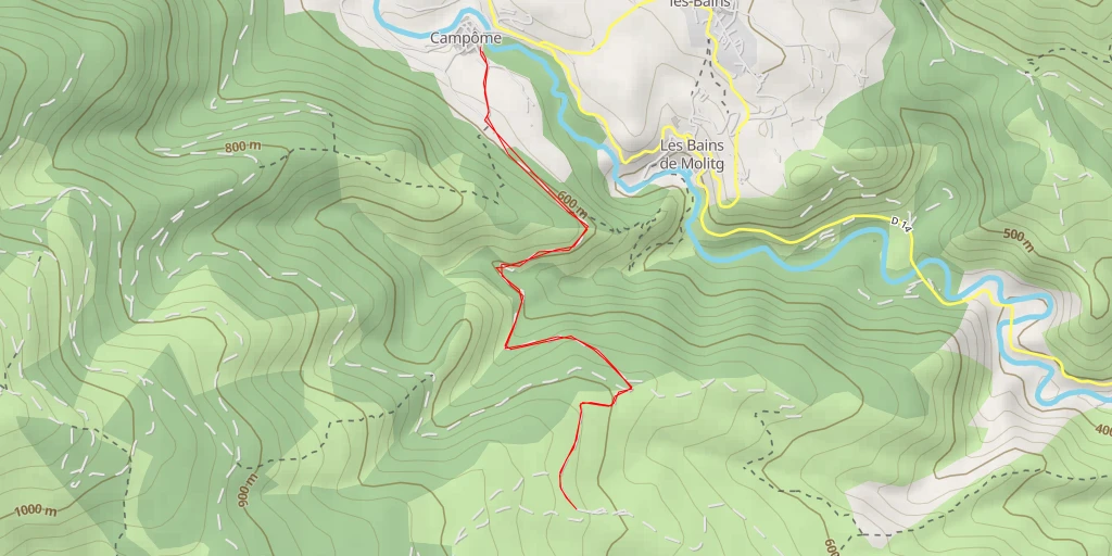 Carte de l'itinéraire :  Rocher de Fournols