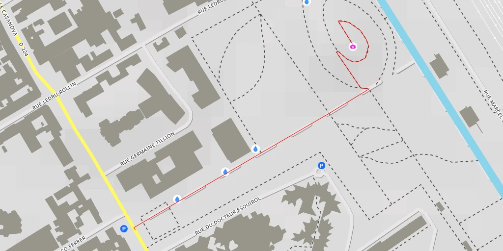 Map of the trail for Rue Marcel Cachin