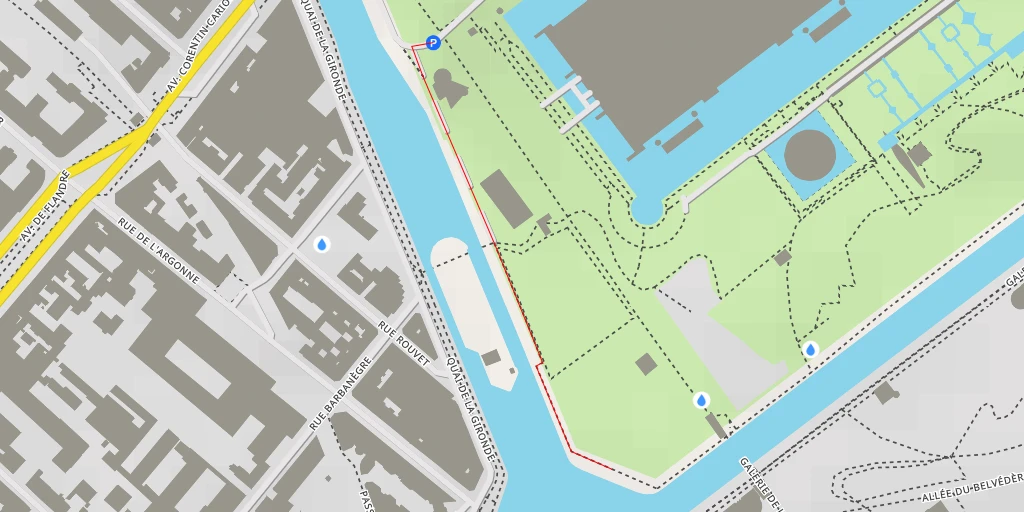 Map of the trail for Quai de la Charente - Quai de la Charente - Paris