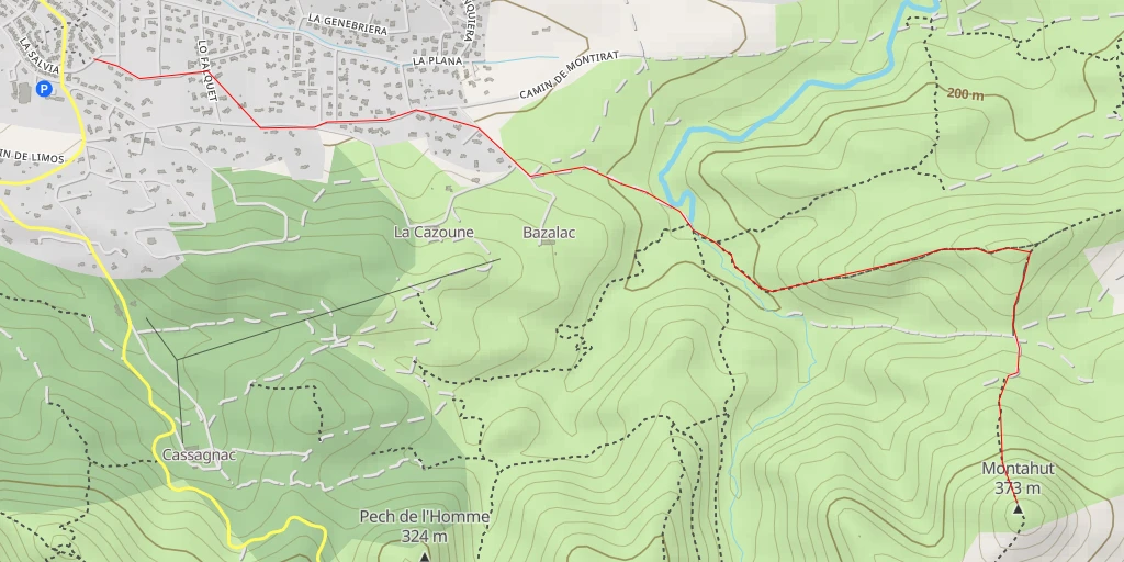 Carte de l'itinéraire :  Montahut